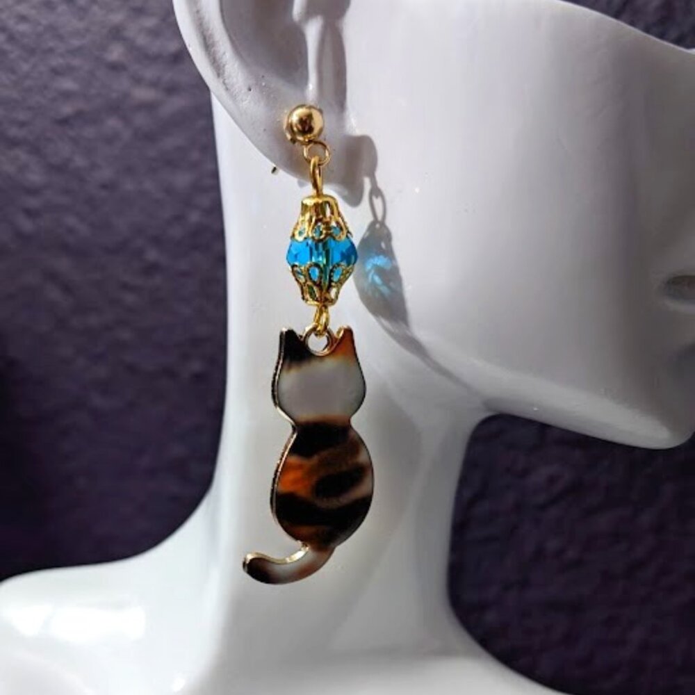 Tortie Cat Earrings